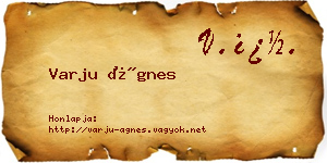Varju Ágnes névjegykártya