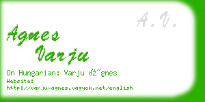 agnes varju business card